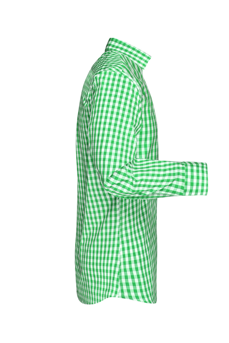 Laden Sie das Bild in Galerie -Viewer, Modisches Karoshirt mit Uni-Einsätzen an Kragen und Manschette - JN617