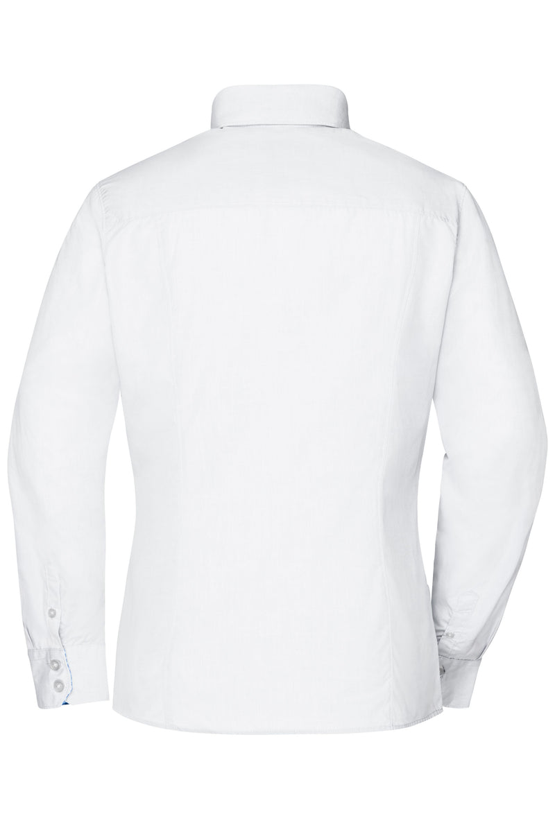 Laden Sie das Bild in Galerie -Viewer, Modisches Shirt mit Karo-Einsätzen an Kragen und Manschette - JN618