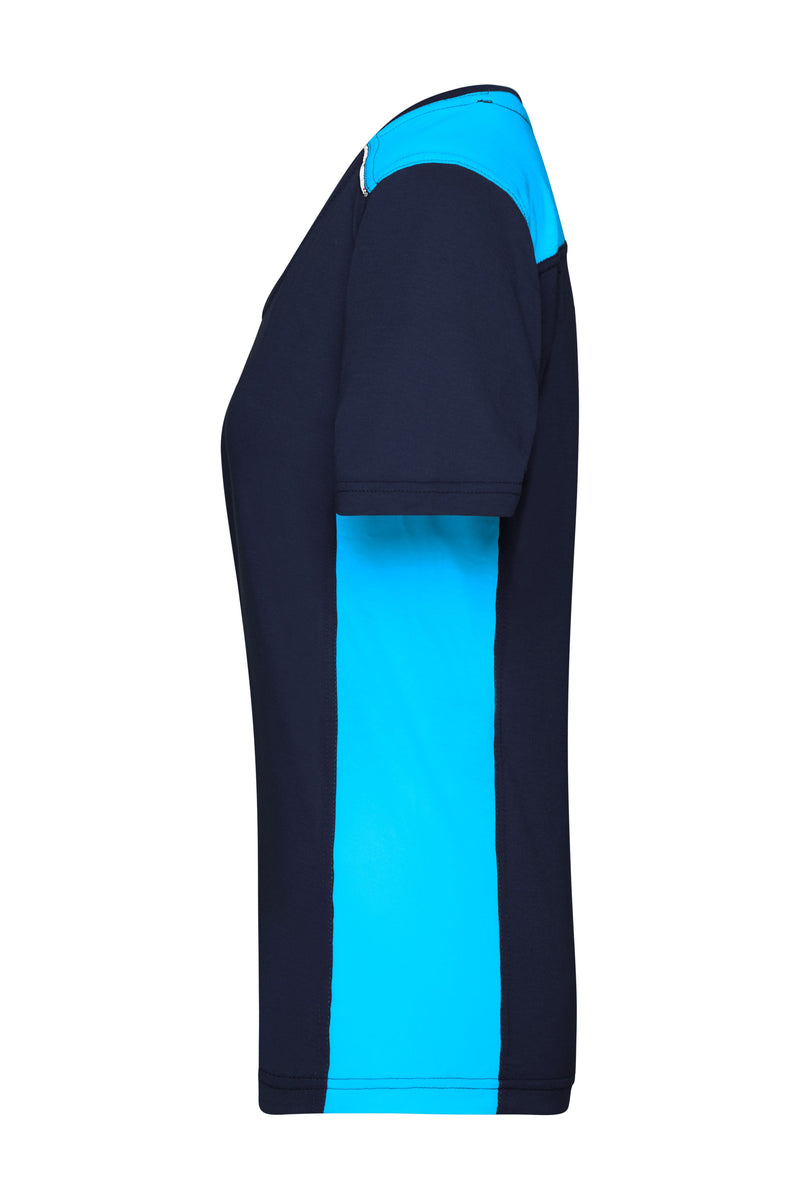 Laden Sie das Bild in Galerie -Viewer, Strapazierfähiges und pflegeleichtes T-Shirt mit Kontrasteinsätzen - JN859