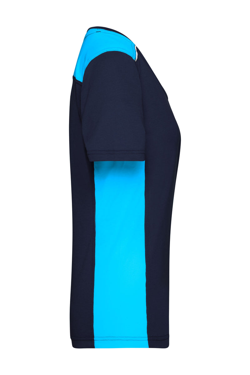 Laden Sie das Bild in Galerie -Viewer, Strapazierfähiges und pflegeleichtes T-Shirt mit Kontrasteinsätzen - JN859