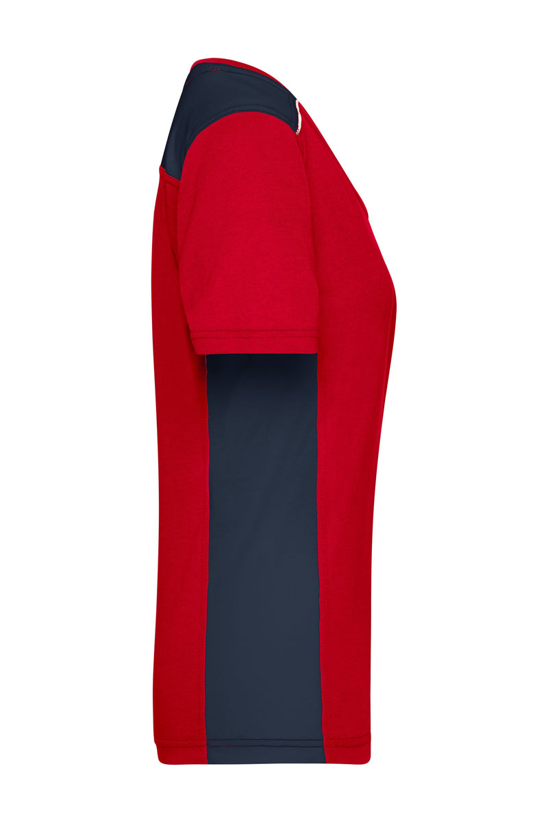 Laden Sie das Bild in Galerie -Viewer, Strapazierfähiges und pflegeleichtes T-Shirt mit Kontrasteinsätzen - JN859