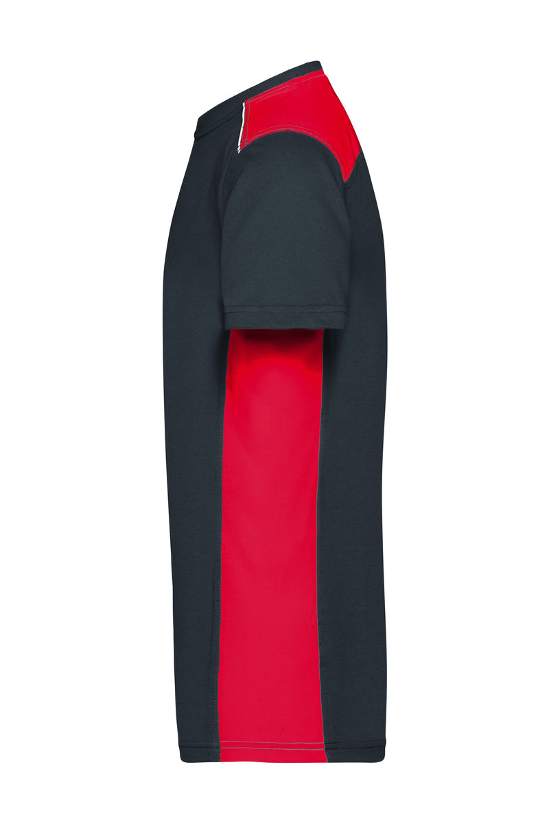 Laden Sie das Bild in Galerie -Viewer, Strapazierfähiges und pflegeleichtes T-Shirt mit Kontrasteinsätzen - JN860