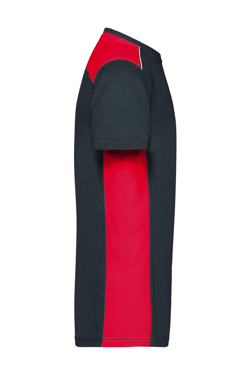 Laden Sie das Bild in Galerie -Viewer, Strapazierfähiges und pflegeleichtes T-Shirt mit Kontrasteinsätzen - JN860