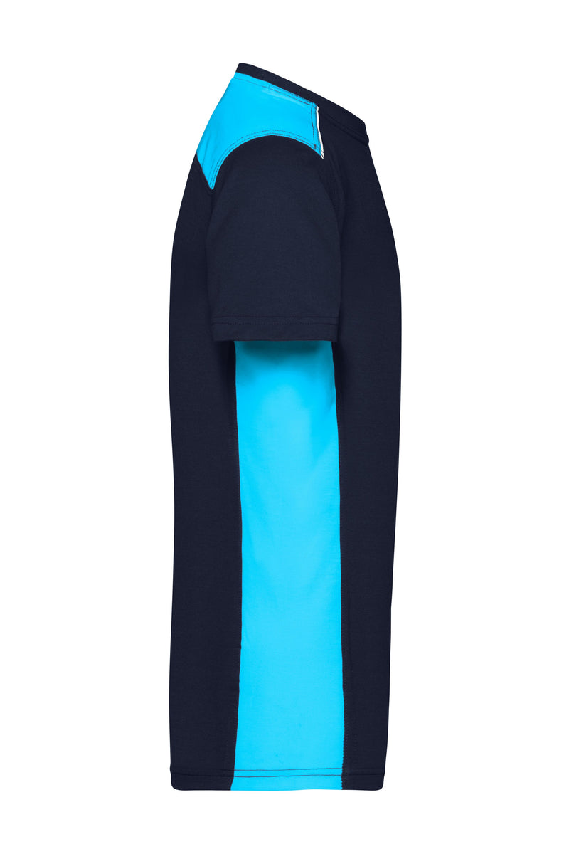 Laden Sie das Bild in Galerie -Viewer, Strapazierfähiges und pflegeleichtes T-Shirt mit Kontrasteinsätzen - JN860