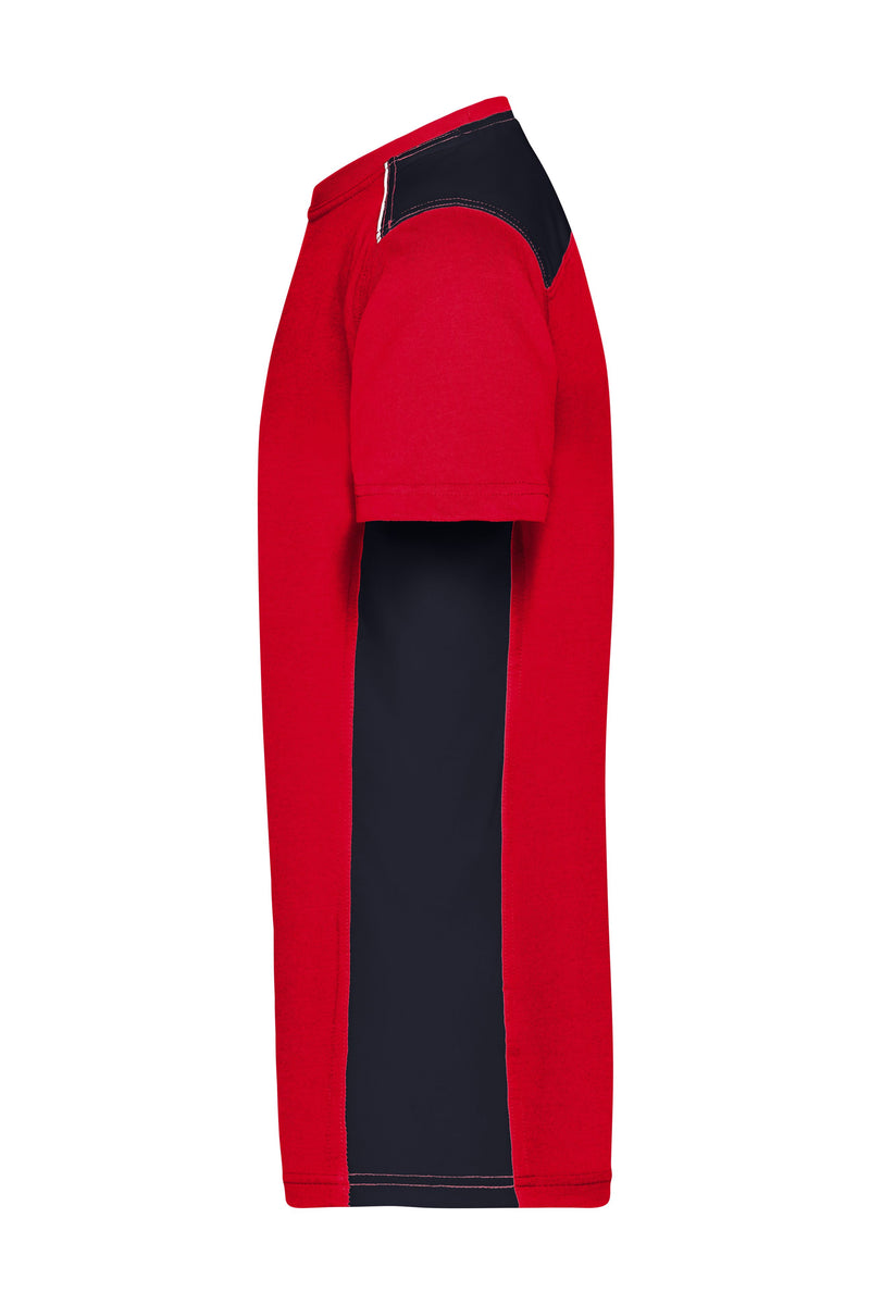 Laden Sie das Bild in Galerie -Viewer, Strapazierfähiges und pflegeleichtes T-Shirt mit Kontrasteinsätzen - JN860