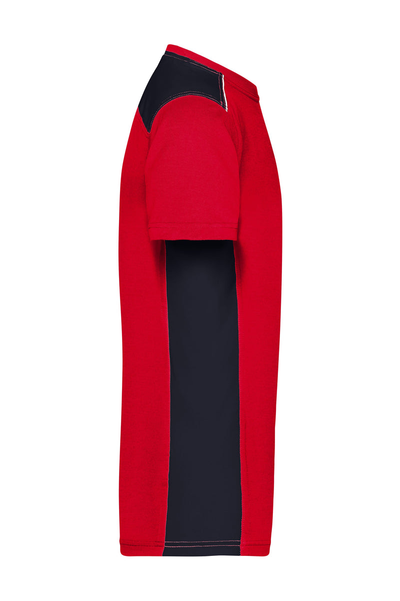 Laden Sie das Bild in Galerie -Viewer, Strapazierfähiges und pflegeleichtes T-Shirt mit Kontrasteinsätzen - JN860