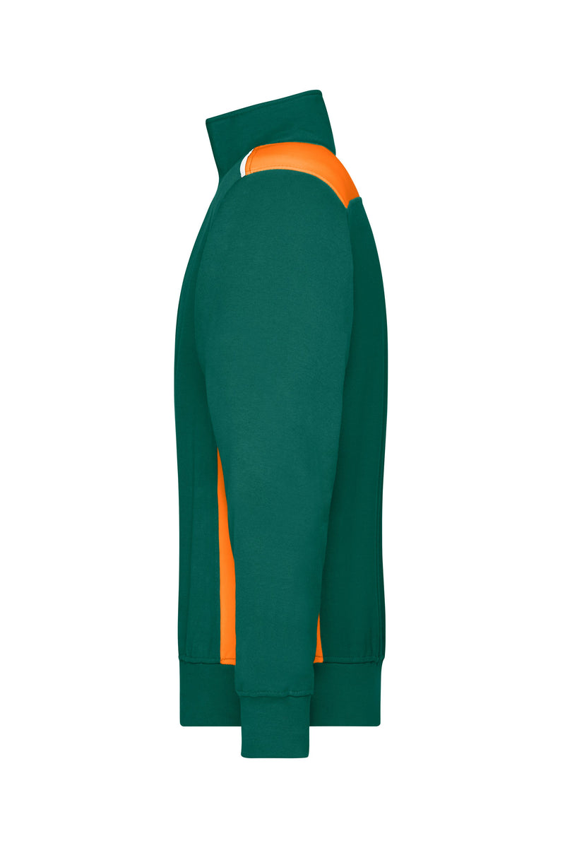 Laden Sie das Bild in Galerie -Viewer, Sweatshirt mit Stehkragen, Reißverschluss und Kontrasteinsätzen - JN868