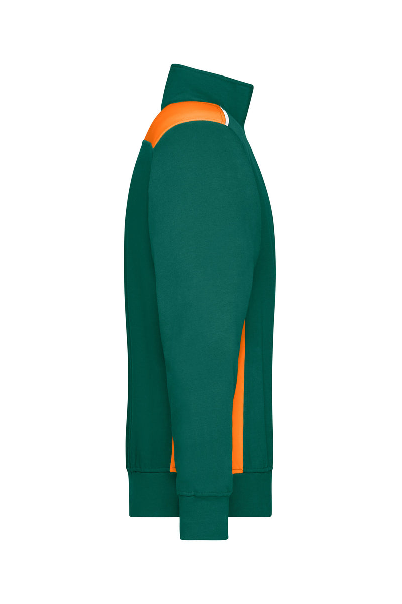 Laden Sie das Bild in Galerie -Viewer, Sweatshirt mit Stehkragen, Reißverschluss und Kontrasteinsätzen - JN868