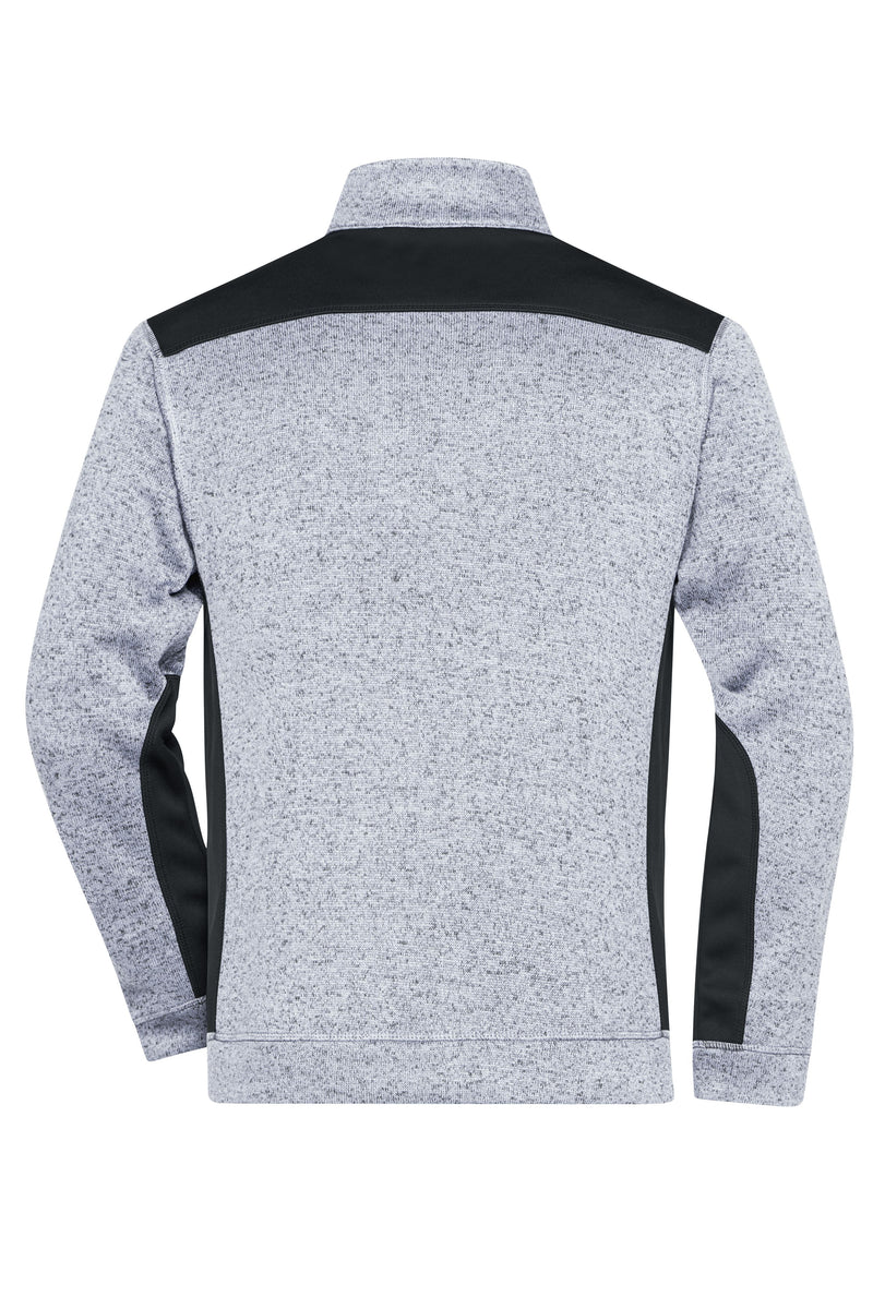 Laden Sie das Bild in Galerie -Viewer, Pflegeleichte Strickfleece Jacke im Materialmix - JN862