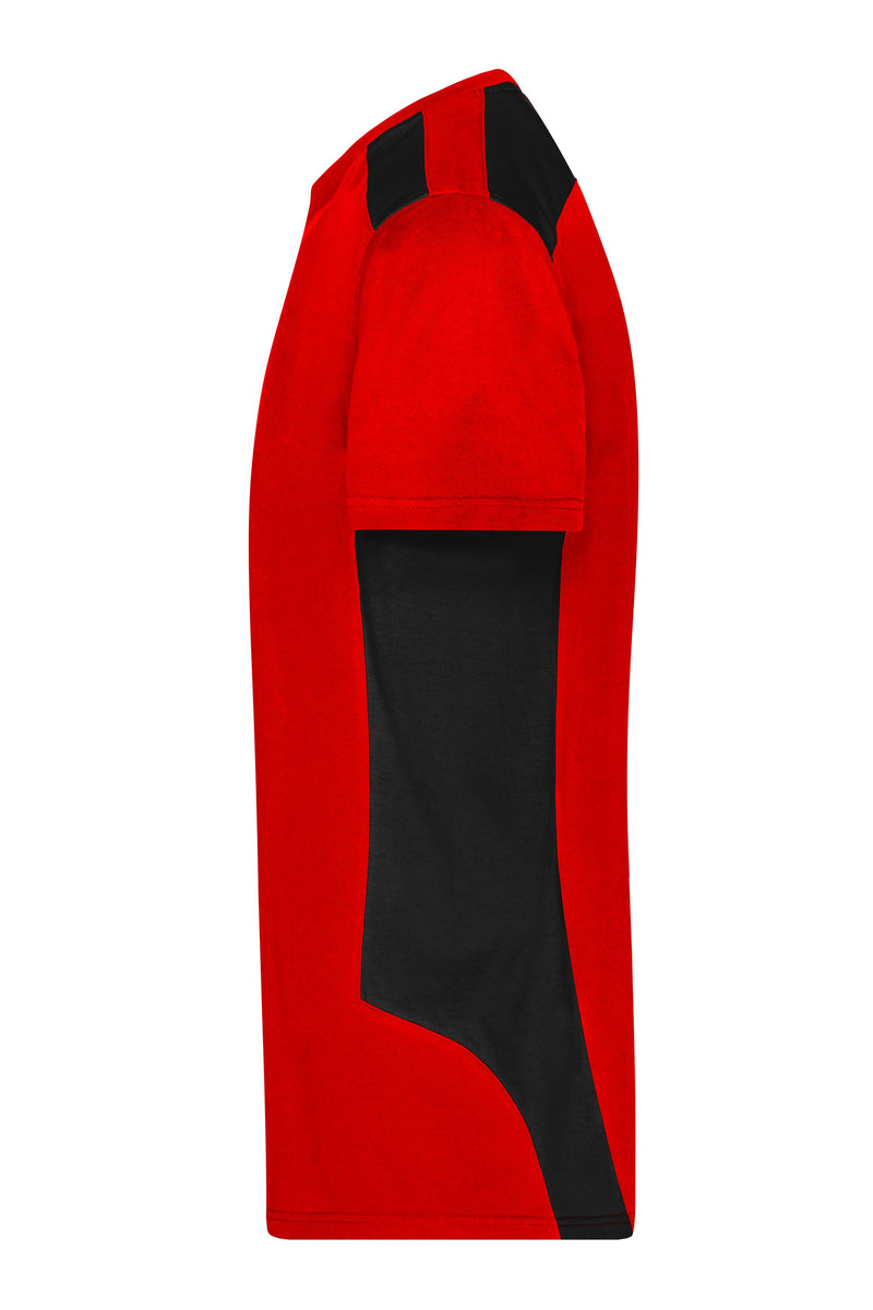 Laden Sie das Bild in Galerie -Viewer, Strapazierfähiges und pflegeleichtes T-Shirt mit Kontrasteinsätzen - JN1824