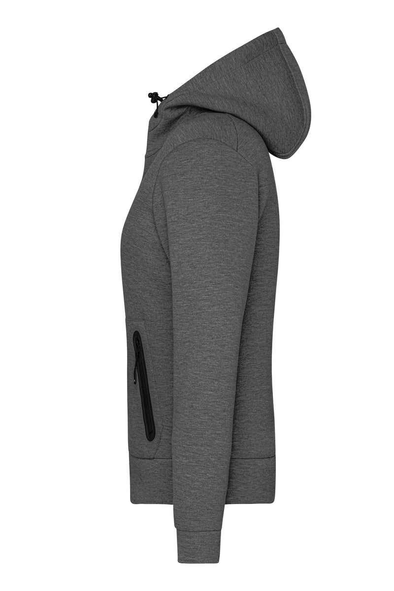 Laden Sie das Bild in Galerie -Viewer, Kapuzenjacke mit modischen Details in Melange Optik - Damen - JN1143