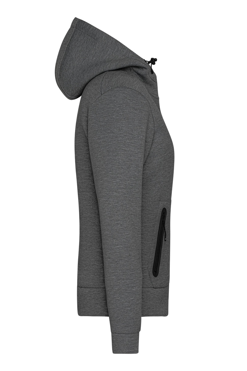 Laden Sie das Bild in Galerie -Viewer, Kapuzenjacke mit modischen Details in Melange Optik - Damen - JN1143