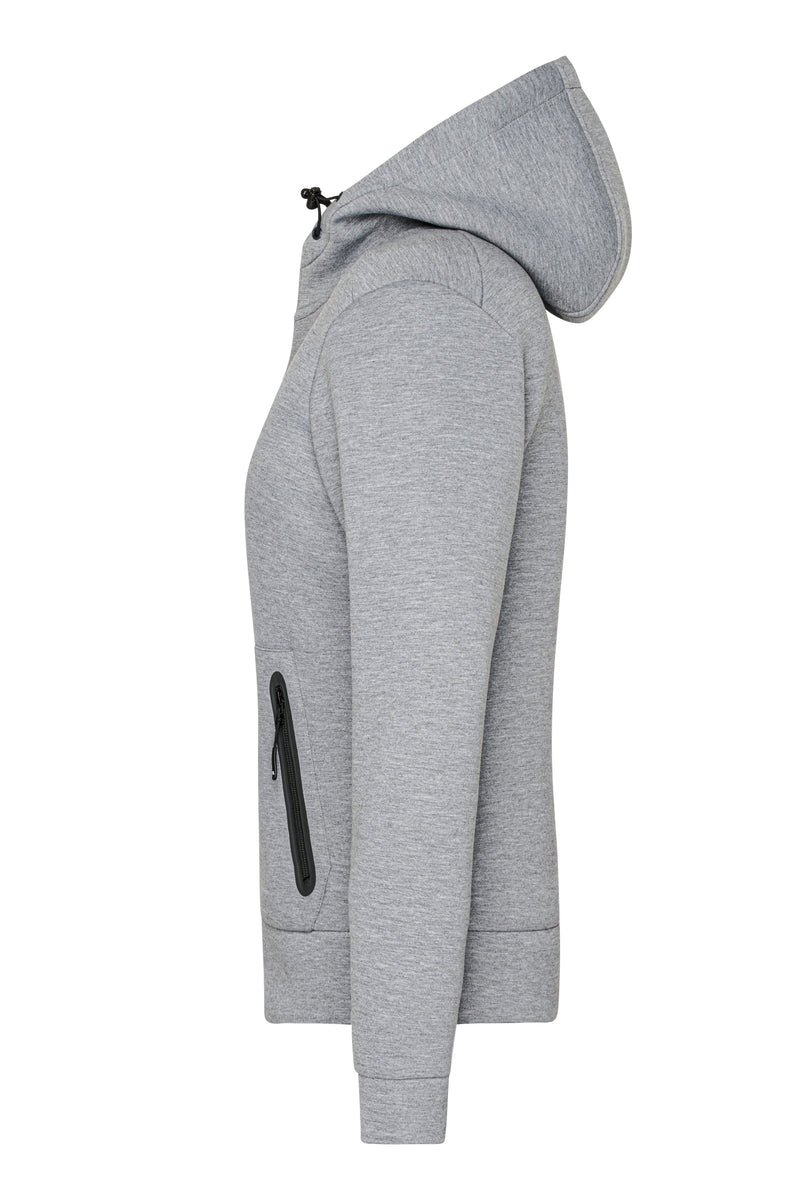 Laden Sie das Bild in Galerie -Viewer, Kapuzenjacke mit modischen Details in Melange Optik - Damen - JN1143