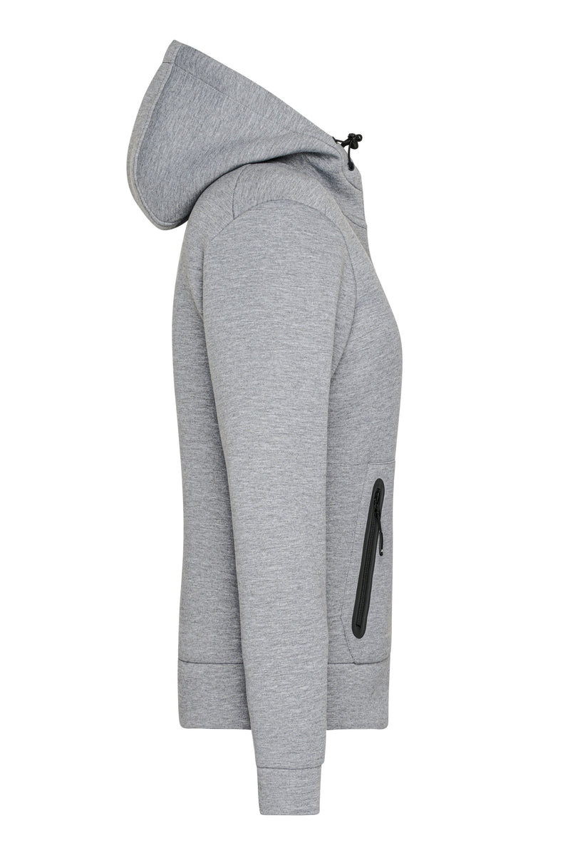 Laden Sie das Bild in Galerie -Viewer, Kapuzenjacke mit modischen Details in Melange Optik - Damen - JN1143