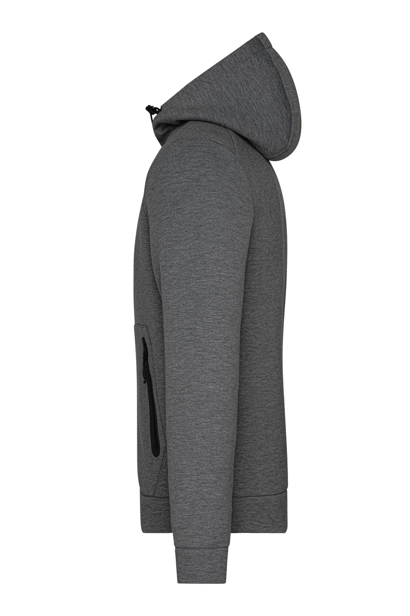 Laden Sie das Bild in Galerie -Viewer, Kapuzenjacke mit modischen Details in Melange Optik - Herren - JN1144