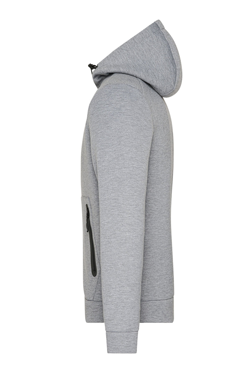 Laden Sie das Bild in Galerie -Viewer, Kapuzenjacke mit modischen Details in Melange Optik - Herren - JN1144