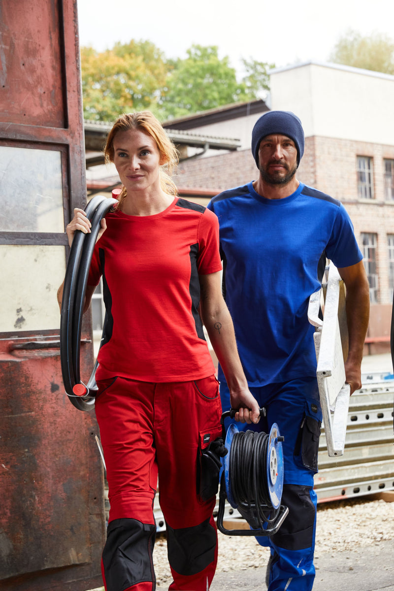 Laden Sie das Bild in Galerie -Viewer, Strapazierfähiges und pflegeleichtes T-Shirt mit Kontrasteinsätzen - JN1824