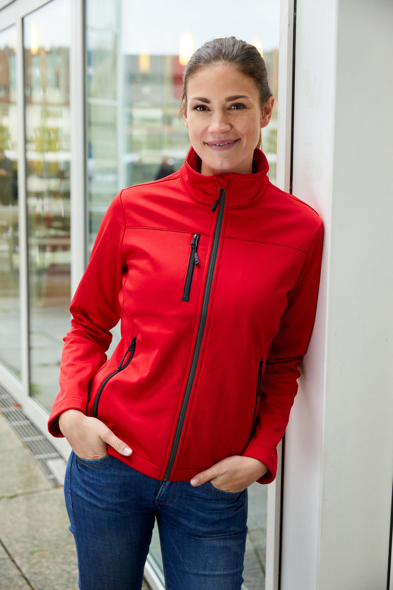 Laden Sie das Bild in Galerie -Viewer, Klassische Softshelljacke im sportlichen Design aus recyceltem Polyester - Damen - JN1171