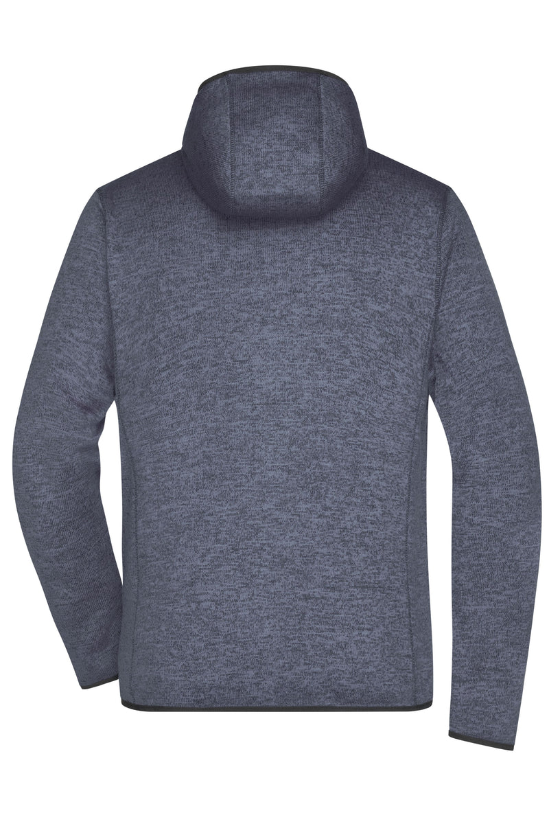 Laden Sie das Bild in Galerie -Viewer, Kapuzenjacke aus Strickfleece in Melangeoptik - Herren - JN589