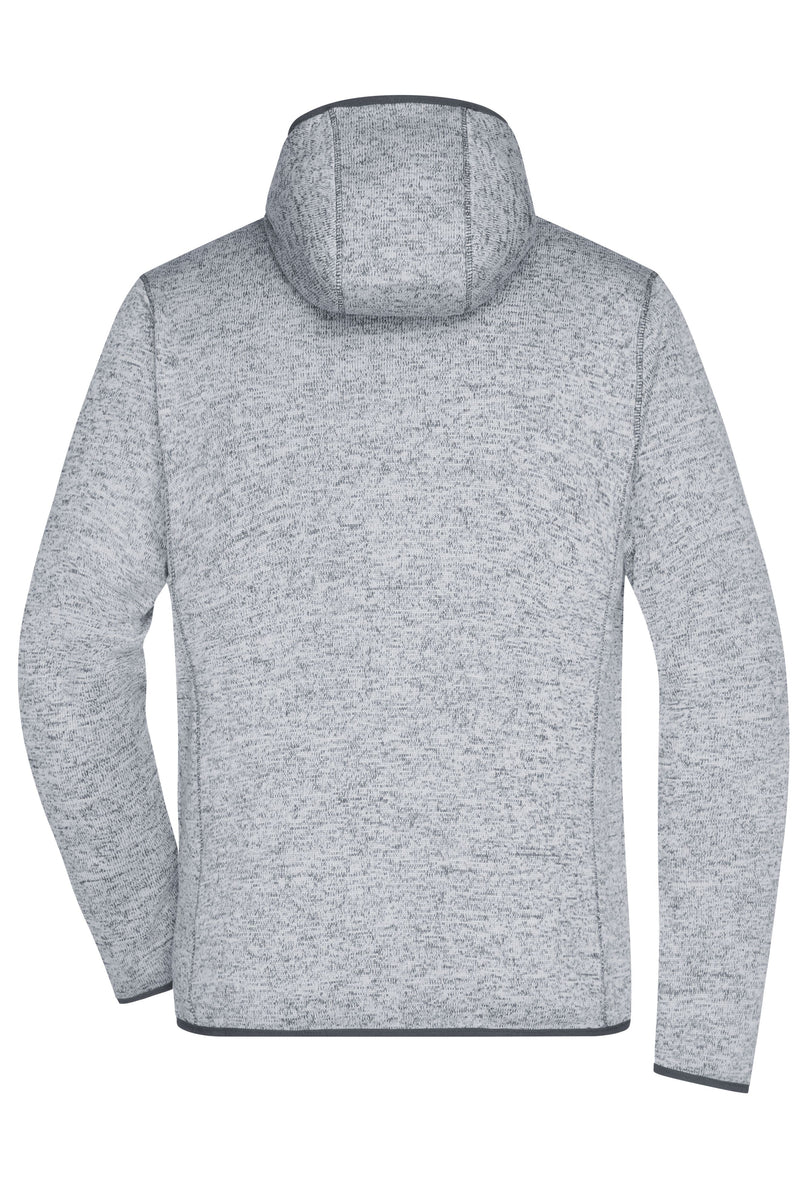 Laden Sie das Bild in Galerie -Viewer, Kapuzenjacke aus Strickfleece in Melangeoptik - Herren - JN589