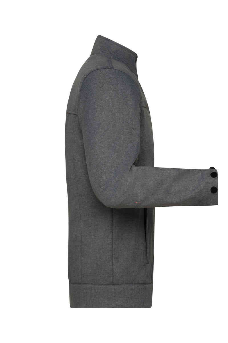 Laden Sie das Bild in Galerie -Viewer, Klassische Softshell-Jacke in Melange-Optik - Herren - JN1088