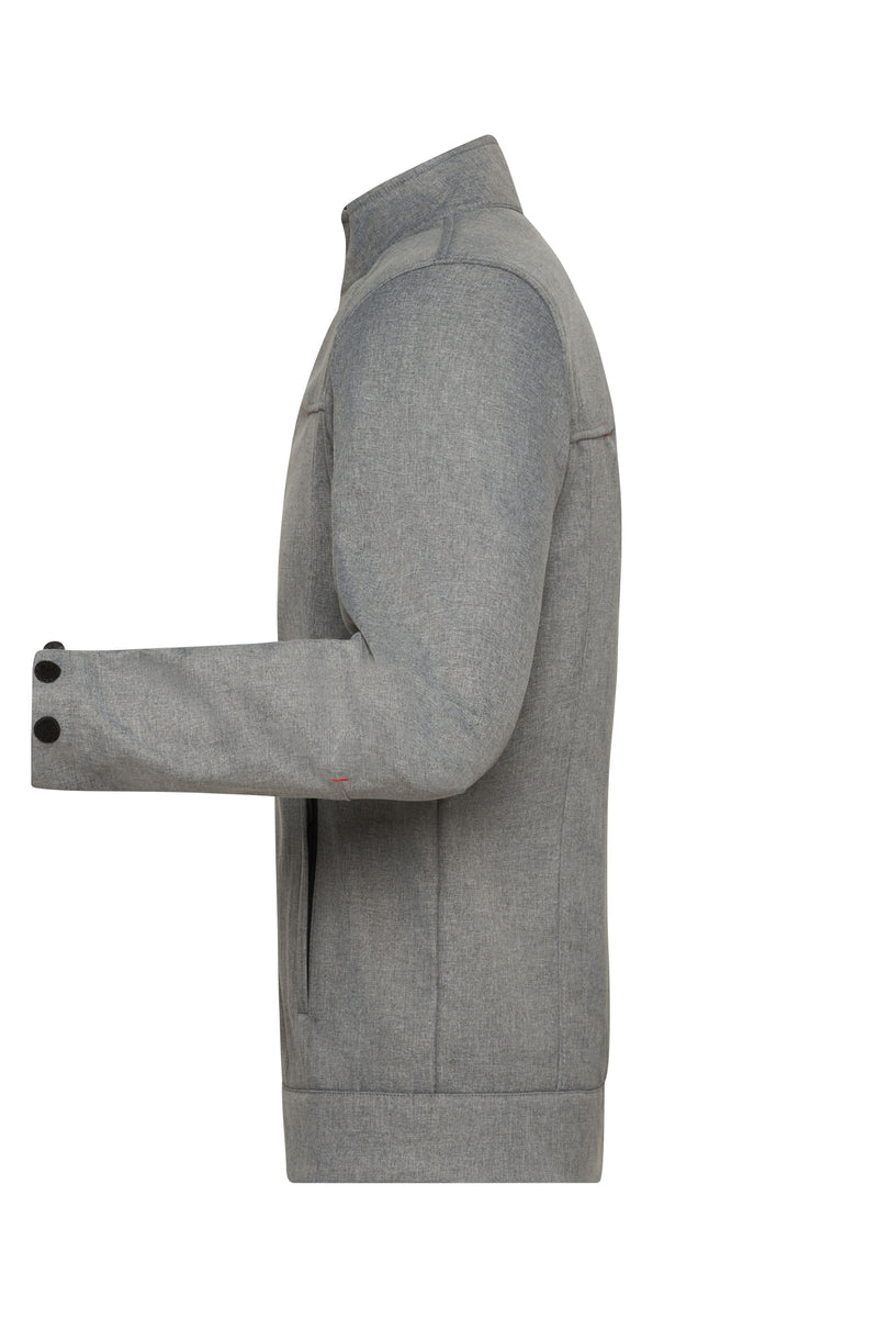 Laden Sie das Bild in Galerie -Viewer, Klassische Softshell-Jacke in Melange-Optik - Herren - JN1088