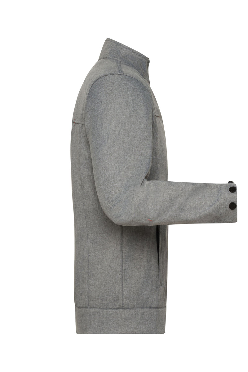 Laden Sie das Bild in Galerie -Viewer, Klassische Softshell-Jacke in Melange-Optik - Herren - JN1088