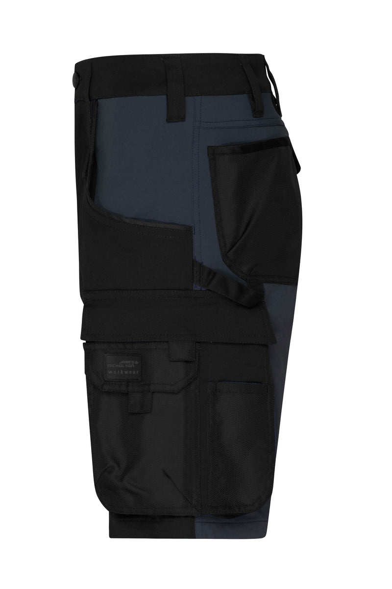 Laden Sie das Bild in Galerie -Viewer, Kurze Arbeitshose in schmaler Schnittführung mit elastischen Einsätzen und funktionellen Details - JN1811