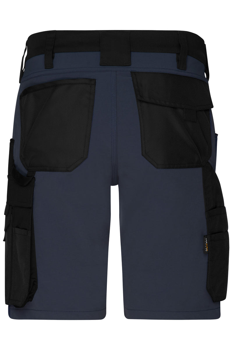 Laden Sie das Bild in Galerie -Viewer, Kurze Arbeitshose in schmaler Schnittführung mit elastischen Einsätzen und funktionellen Details - JN1811