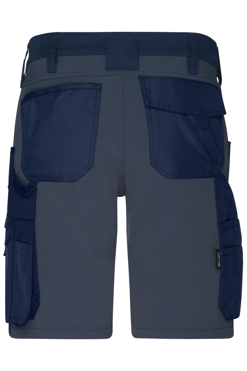 Laden Sie das Bild in Galerie -Viewer, Kurze Arbeitshose in schmaler Schnittführung mit elastischen Einsätzen und funktionellen Details - JN1811