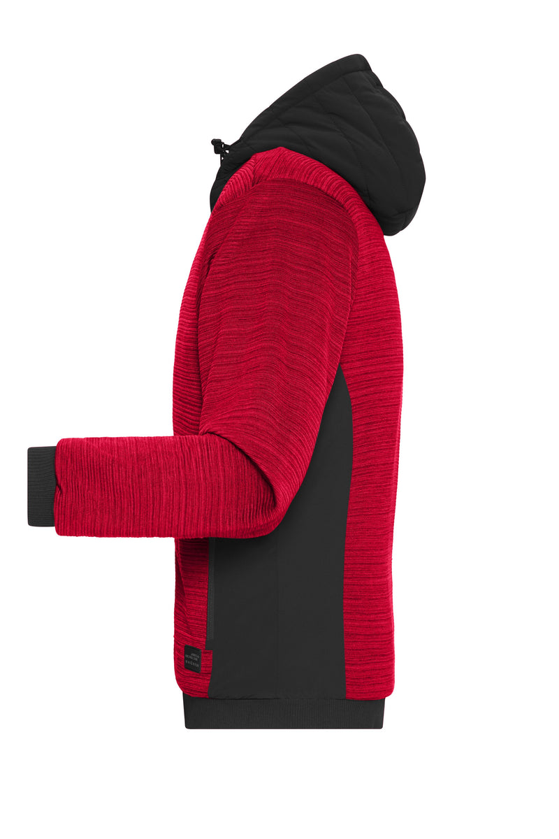 Laden Sie das Bild in Galerie -Viewer, Wattierte Strickfleece Jacke im attraktiven Materialmix - JN1844