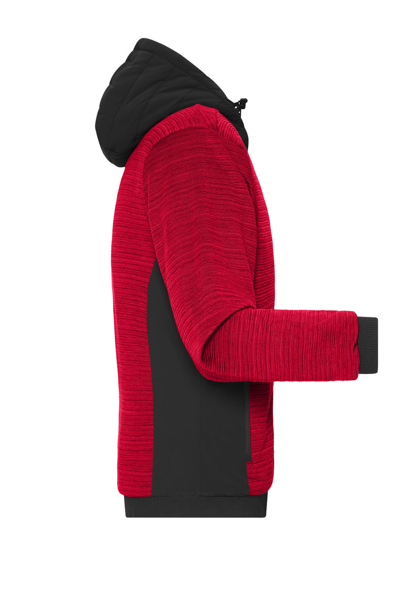 Laden Sie das Bild in Galerie -Viewer, Wattierte Strickfleece Jacke im attraktiven Materialmix - JN1844