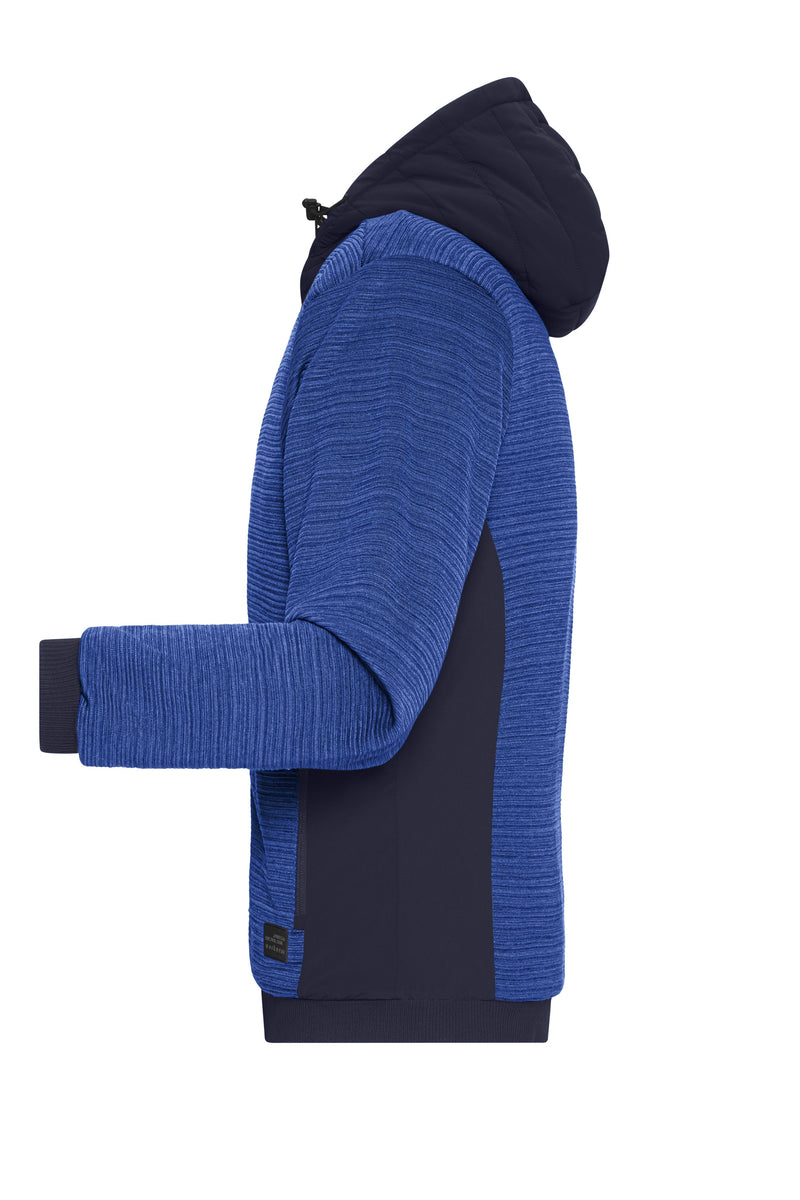 Laden Sie das Bild in Galerie -Viewer, Wattierte Strickfleece Jacke im attraktiven Materialmix - JN1844