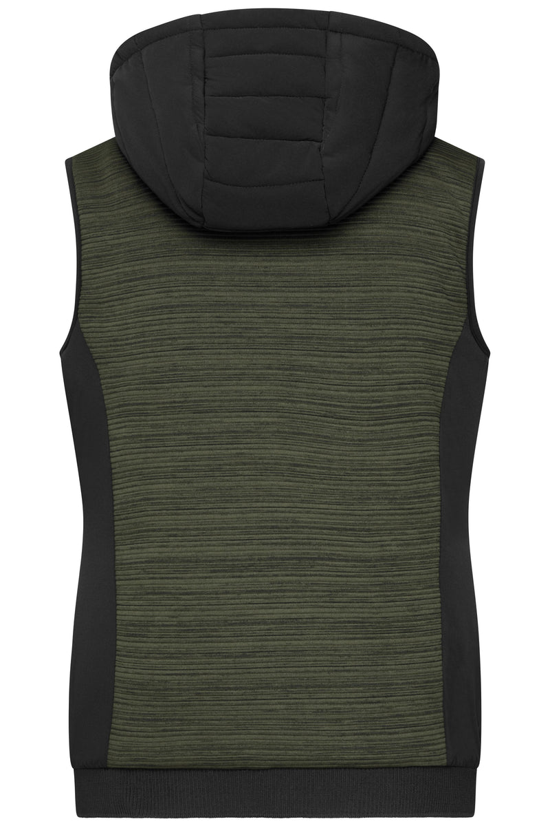 Laden Sie das Bild in Galerie -Viewer, Wattierte Strickfleece Weste im attraktiven Materialmix - JN1847