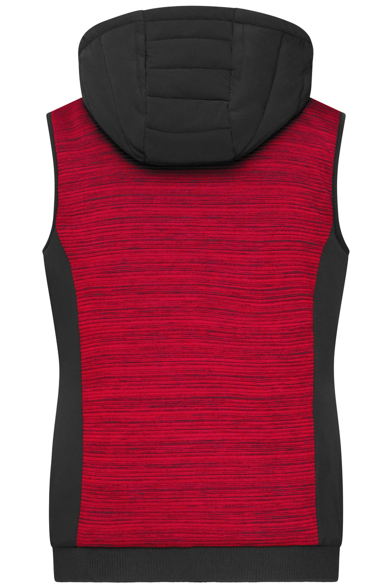 Laden Sie das Bild in Galerie -Viewer, Wattierte Strickfleece Weste im attraktiven Materialmix - JN1847