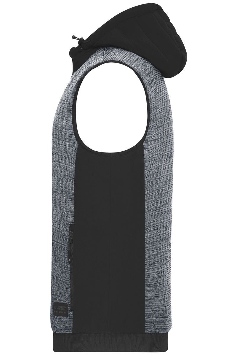 Laden Sie das Bild in Galerie -Viewer, Wattierte Strickfleece Weste im attraktiven Materialmix - JN1848