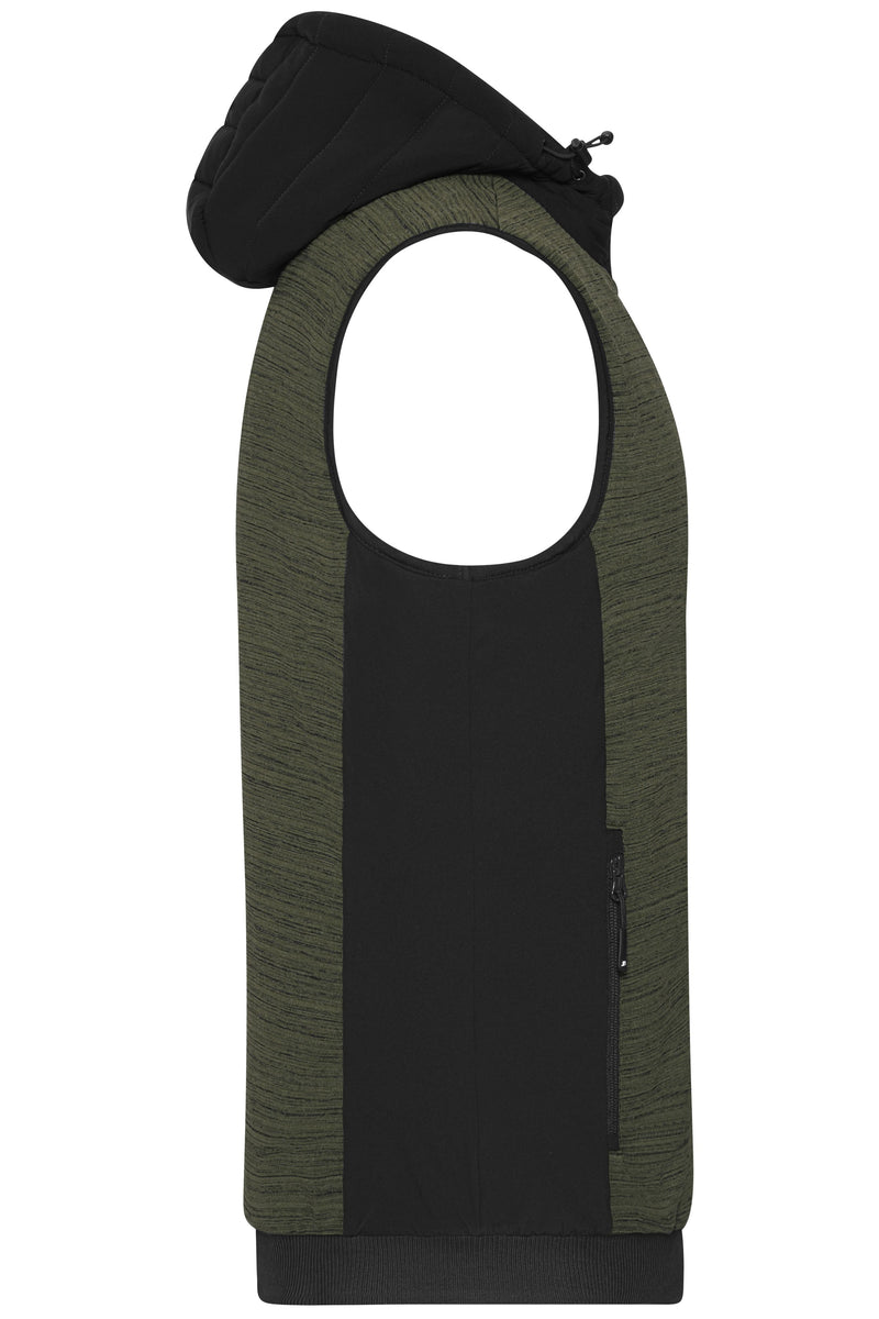 Laden Sie das Bild in Galerie -Viewer, Wattierte Strickfleece Weste im attraktiven Materialmix - JN1848