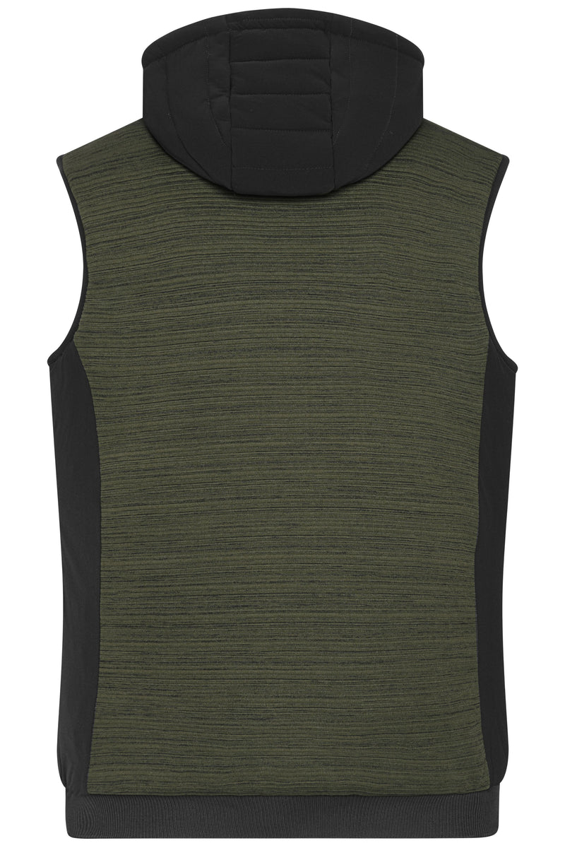 Laden Sie das Bild in Galerie -Viewer, Wattierte Strickfleece Weste im attraktiven Materialmix - JN1848