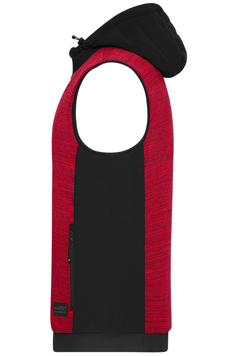 Laden Sie das Bild in Galerie -Viewer, Wattierte Strickfleece Weste im attraktiven Materialmix - JN1848