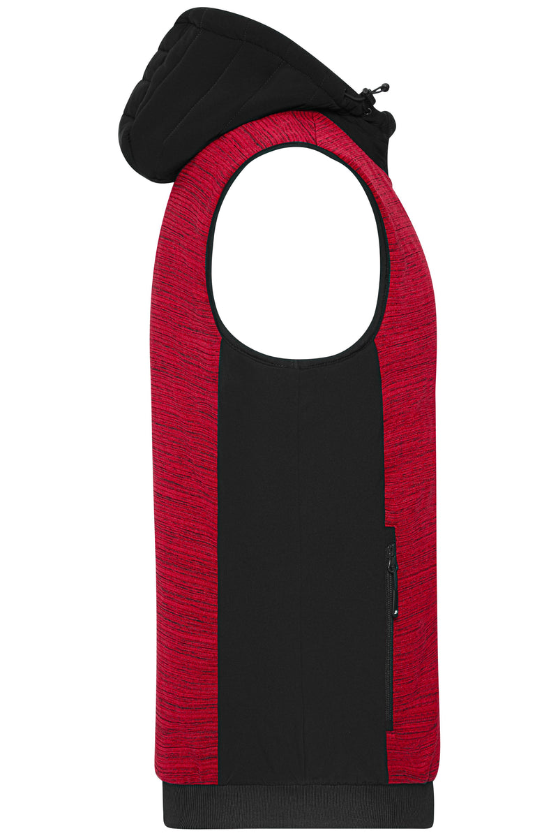 Laden Sie das Bild in Galerie -Viewer, Wattierte Strickfleece Weste im attraktiven Materialmix - JN1848