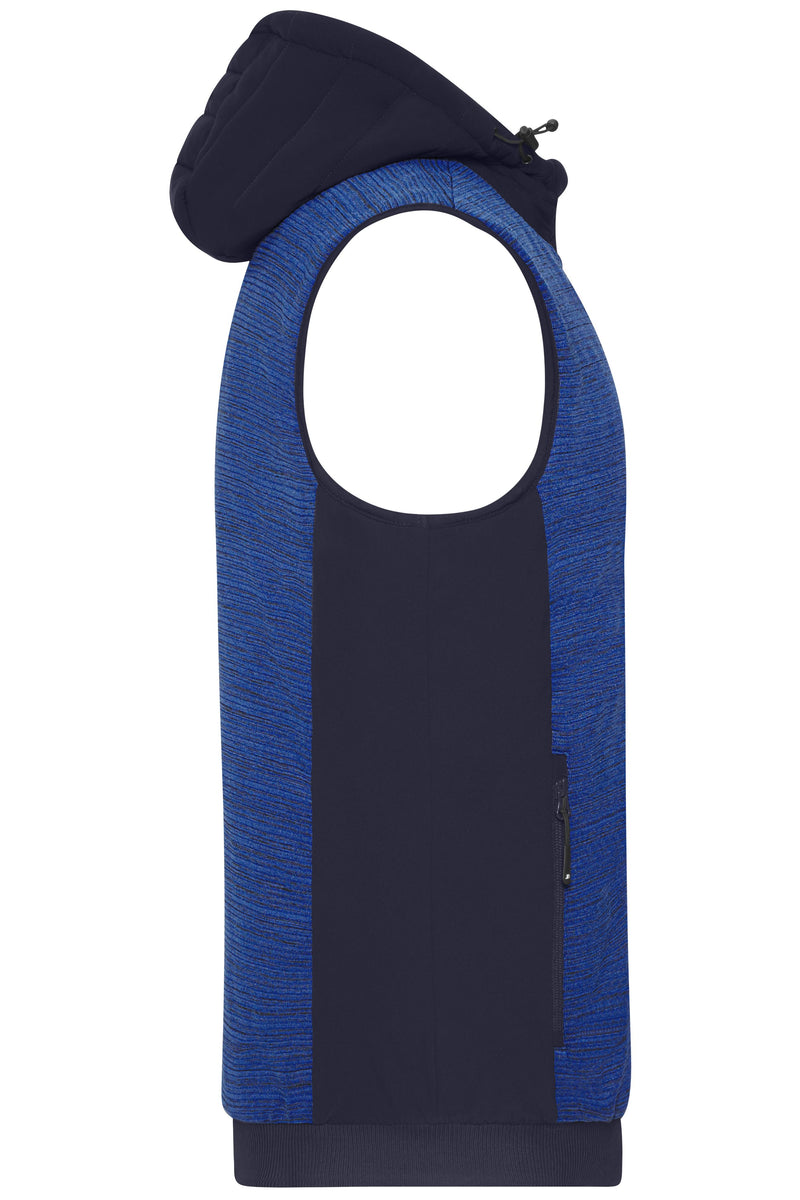 Laden Sie das Bild in Galerie -Viewer, Wattierte Strickfleece Weste im attraktiven Materialmix - JN1848