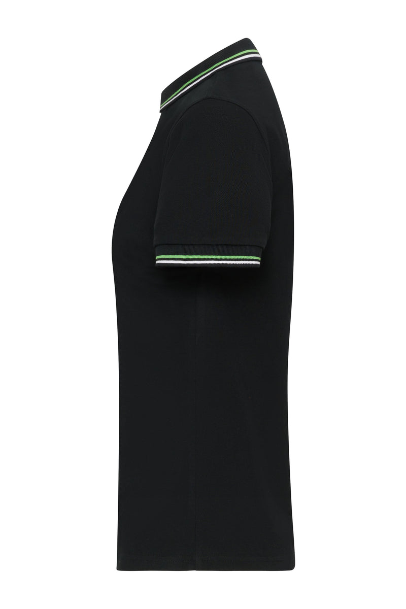 Laden Sie das Bild in Galerie -Viewer, Klassisches Polo mit Kontraststreifen an Kragen und Armbündchen in Piqué-Qualität - Damen -JN1305