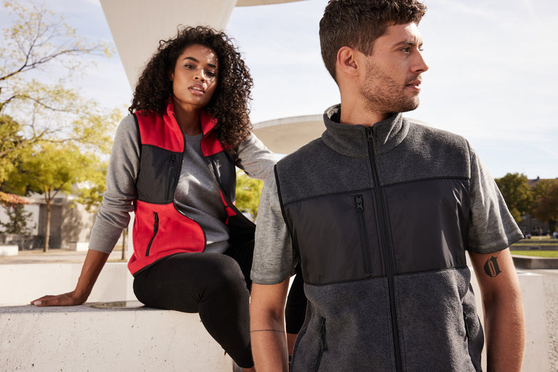 Laden Sie das Bild in Galerie -Viewer, Damen Fleeceweste im Materialmix - JN1309