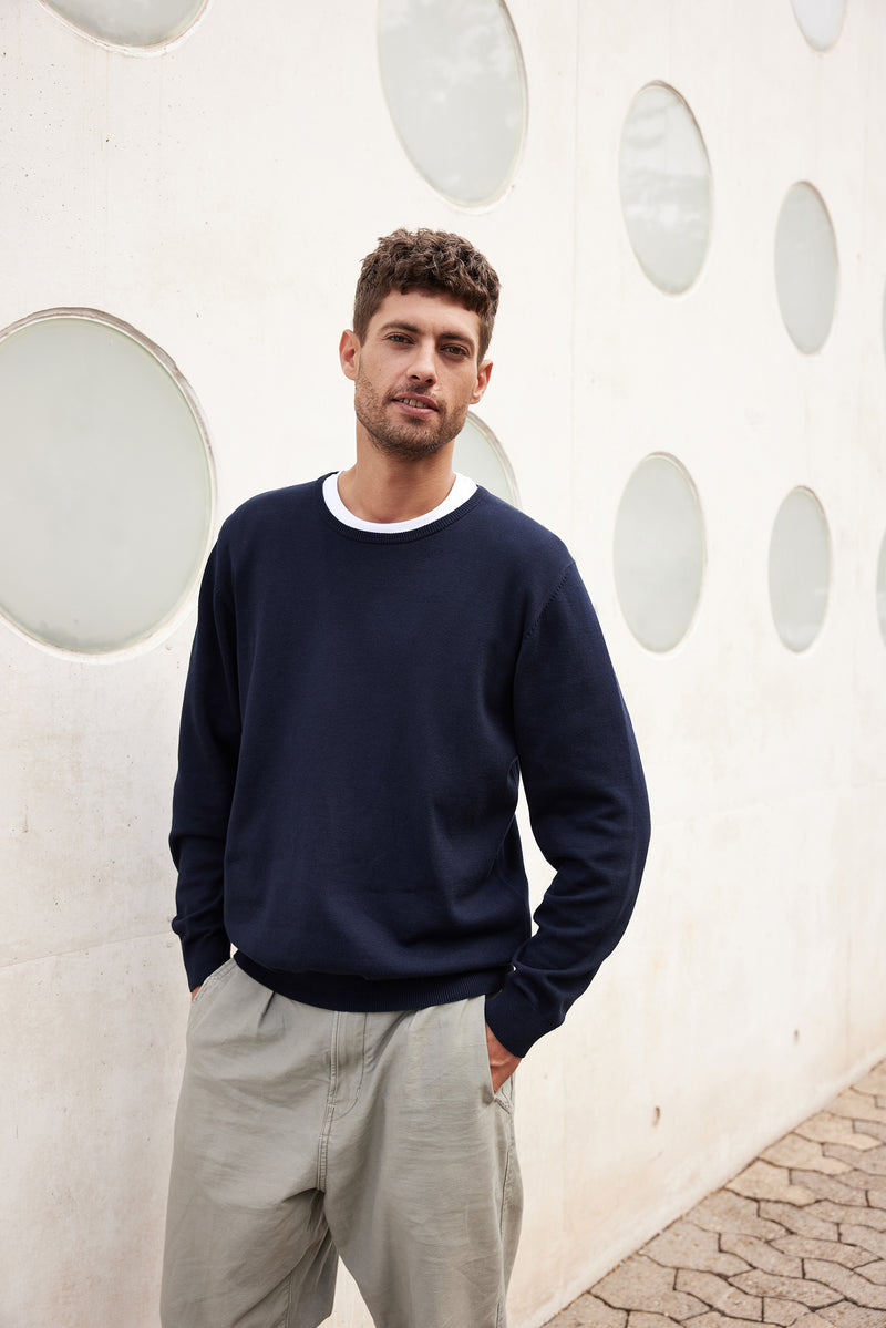 Laden Sie das Bild in Galerie -Viewer, Klassischer Baumwoll-Pullover - Herren - JN1314