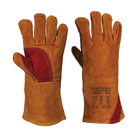 Verstärkter Schweisserschutz-Handschuh mit Stulpe - A530