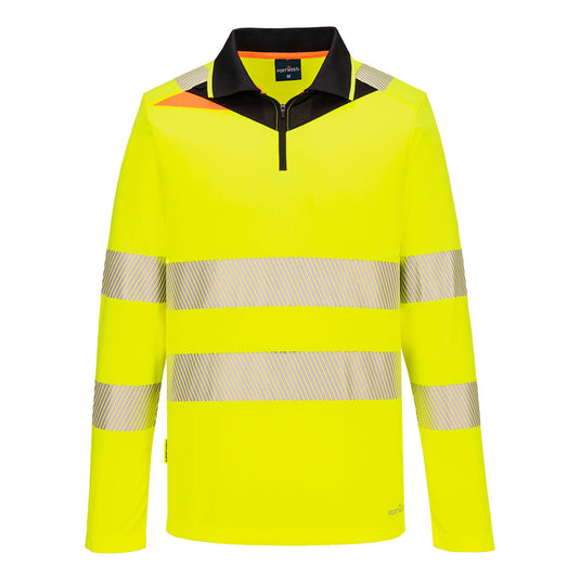 DX4 Hi-Vis Polo Shirt mit Reißverschluss langarm DX419