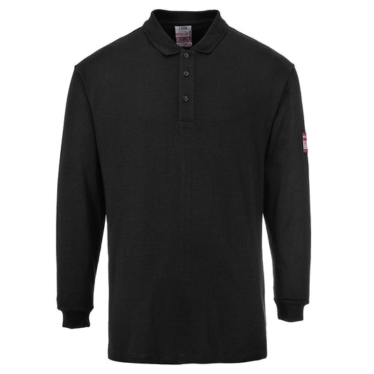 Flammhemmendes, antistatisches Langarm Poloshirt - FR10