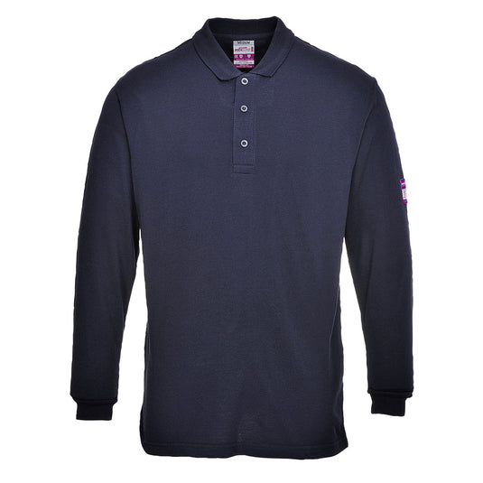 Flammhemmendes, antistatisches Langarm Poloshirt - FR10