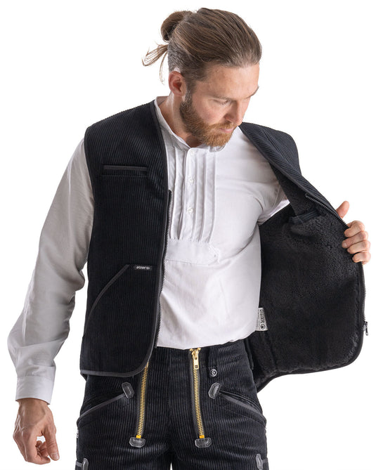 Oyster Munich Herren Winterweste - Webpelz