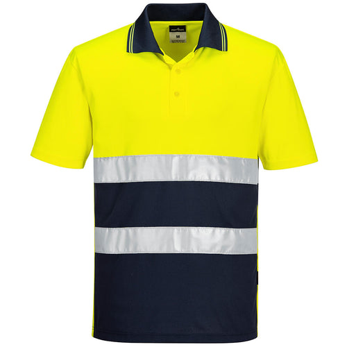 Leichtes Warnschutz Kontrast-Poloshirt kurzarm  - S175
